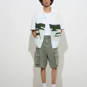 Olive Denim Shorts For Men