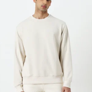 White Loose-fit Cotton Sweatshirt