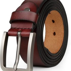 Brown Leather Belt with skin texture