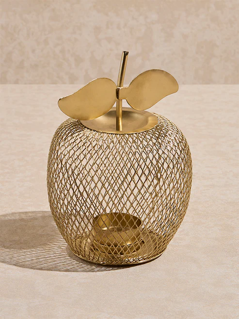 Home Gold Apple Shaped Tealight Candle Holder - Image 3