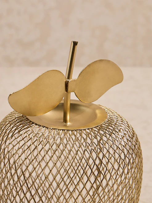 Home Gold Apple Shaped Tealight Candle Holder - Image 2