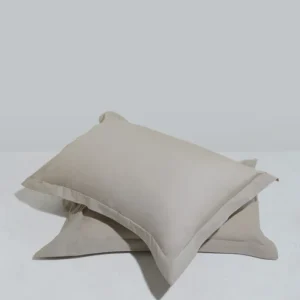 Home Taupe Solid Pillowcover (Set of 2)