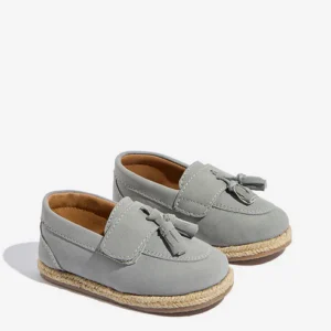 Yellow Grey Tassel-Detailed Slip-On Shoes