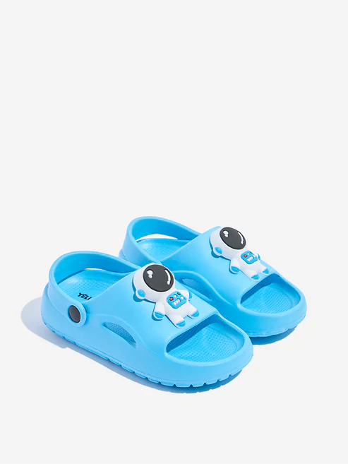 Yellow Blue Applique-Detailed Clogs