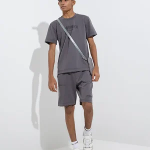 Y&F Kids Grey Mid-Rise Shorts