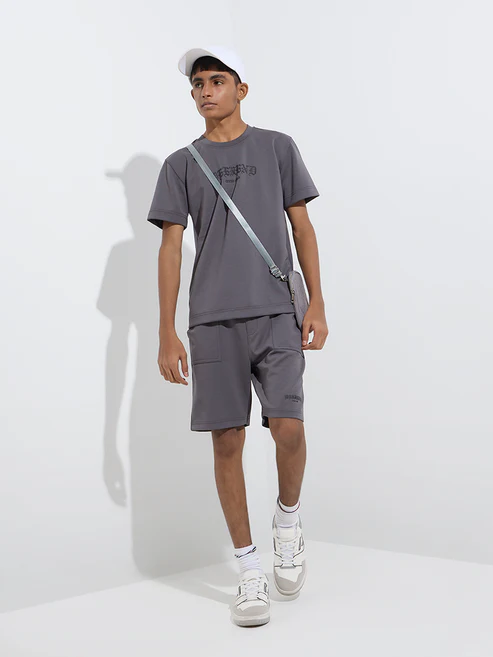 Y&F Kids Grey Mid-Rise Shorts