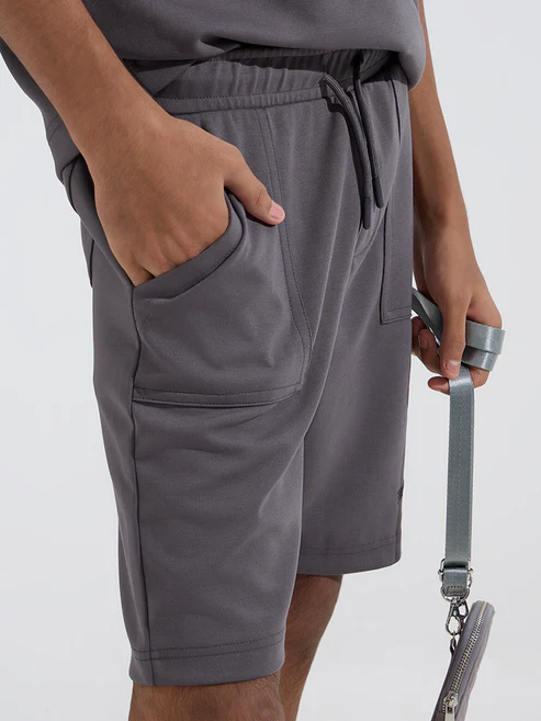 Y&F Kids Grey Mid-Rise Shorts - Image 3