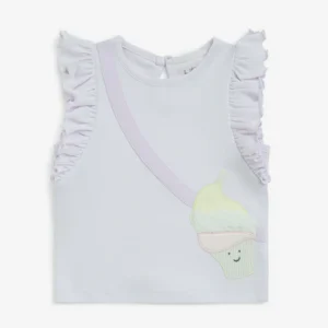 Toddler Grey Cotton Printed Top