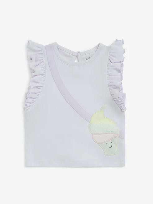 Toddler Grey Cotton Printed Top