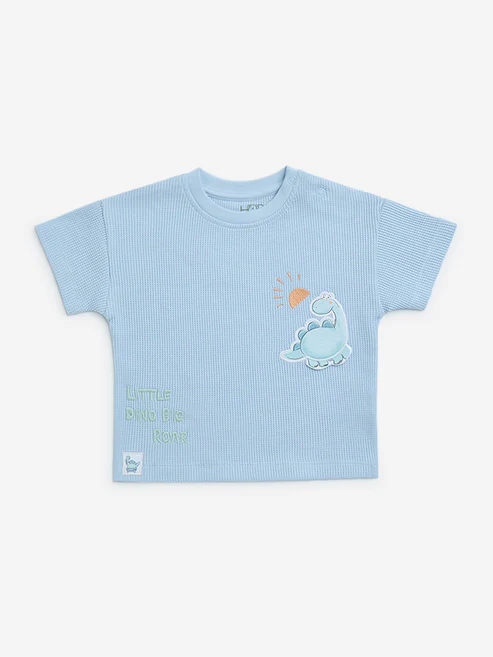 Toddler Light Blue Soft Cotton Printed T-Shirt