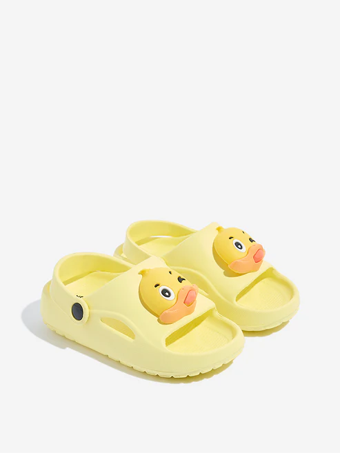 Yellow Applique-Detailed Yellow Clogs