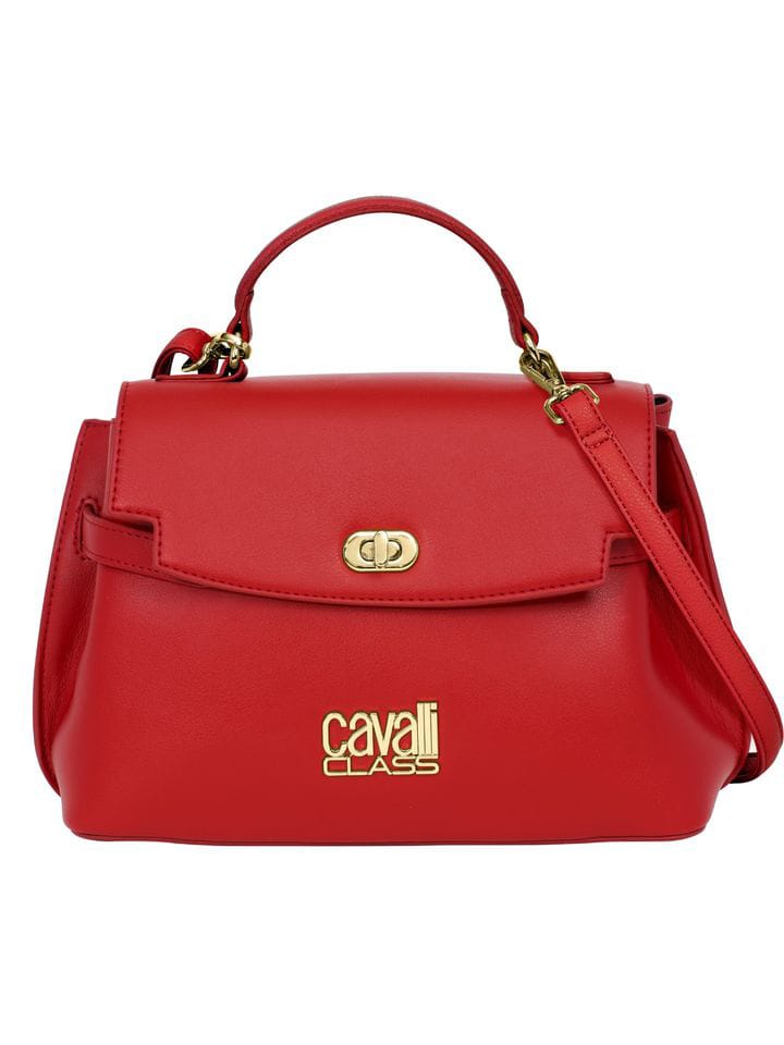 Cavalli Class Red Leather Satchel