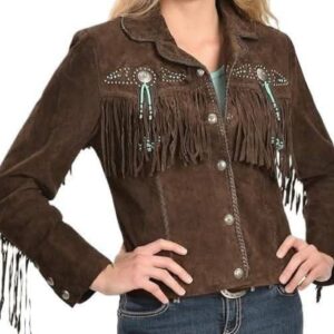 Brown Fringe Suede Jacket