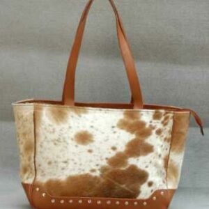 Beige Cowhide Leather Tote