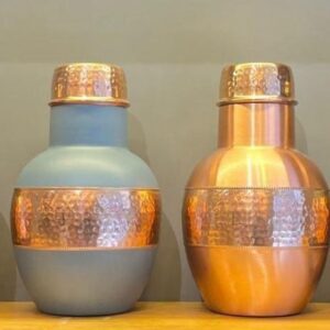 Classic Copper Bottle Set – Satin Gold Finish