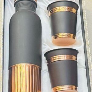 Minimal Matte Copper Bottle – Grey & Rose Gold Accent