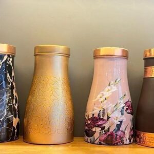Textured Copper Bottle – Black & Gold Artisan Finish